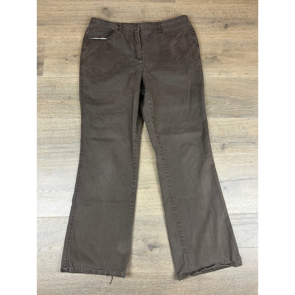 Chico's Pants - Chico's Brown Straight Leg Pants Womens Size 2.5 Regular Stretch Cotton Mid Rise